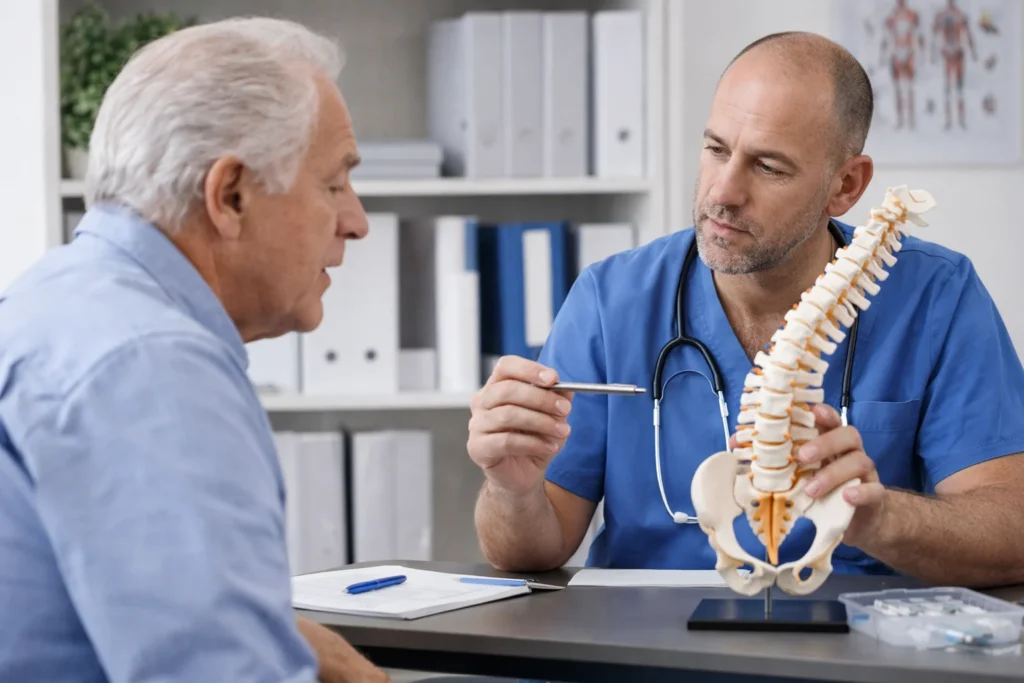 Pain specialist consulting a patient
